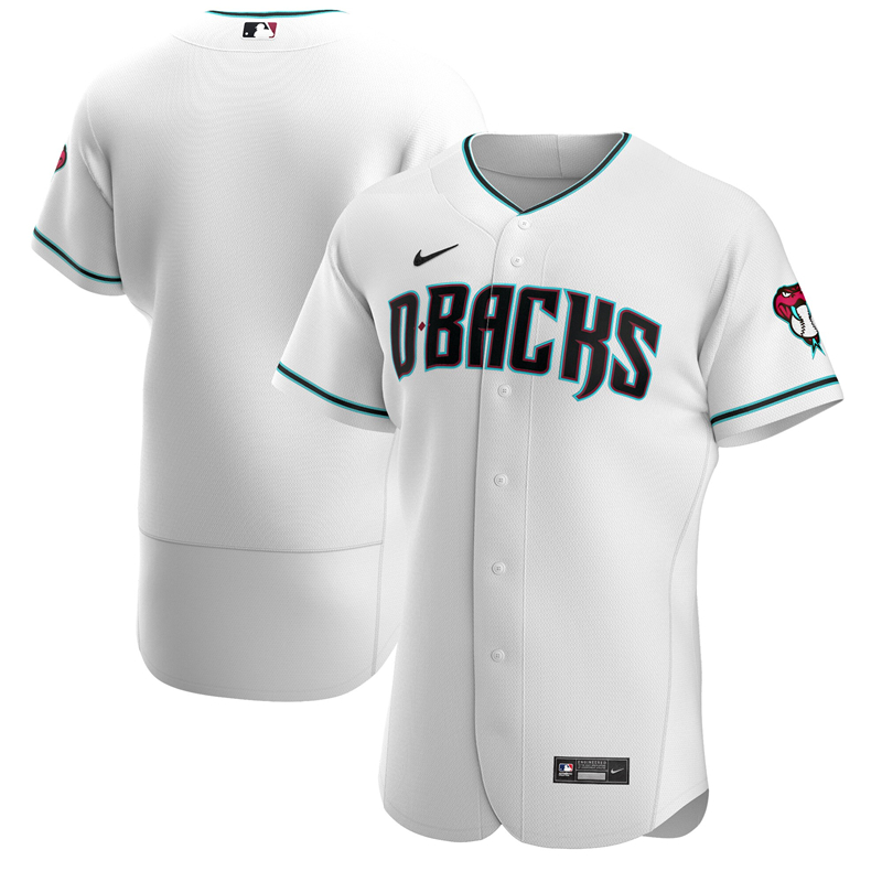 2020 MLB Men Arizona Diamondbacks Nike White Teal Alternate 2020 Authentic Team Jersey 1->customized mlb jersey->Custom Jersey